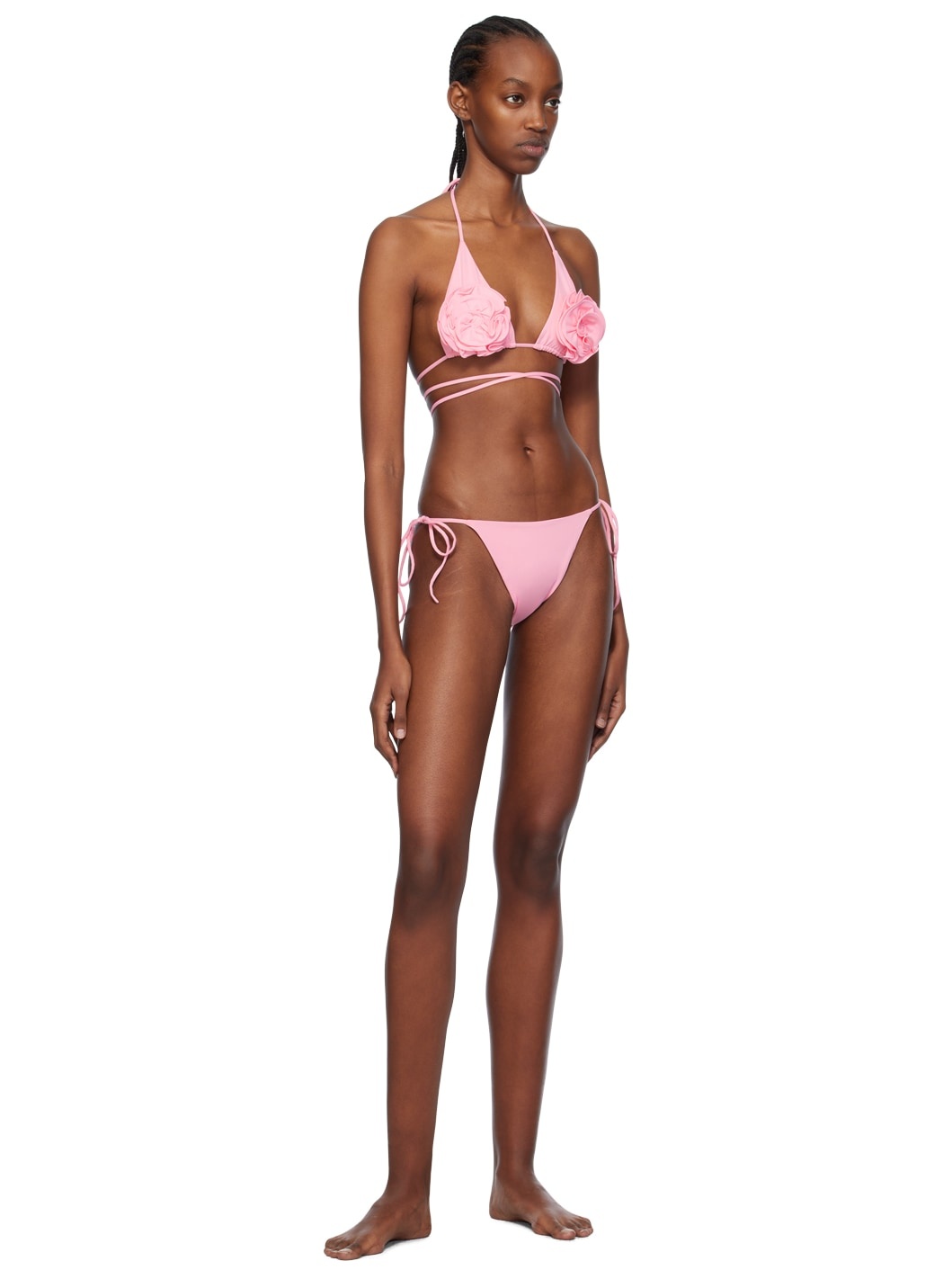 Pink Floral Bikini Top - 4