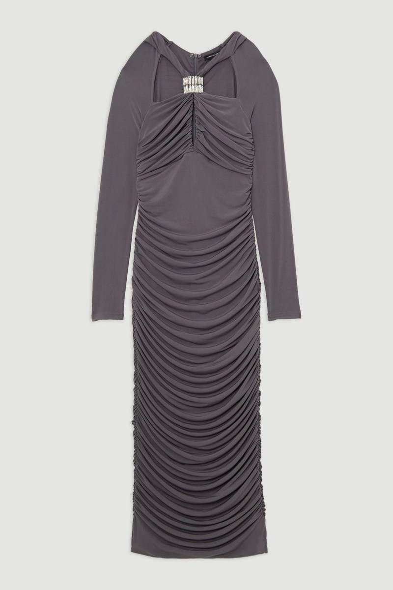 Petite Drapey Crape Crystal Embellished Maxi Dress 4