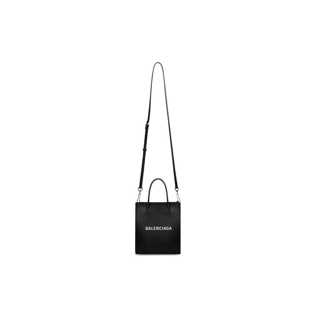 BALENCIAGA Women's Shopping Xxs North South Tote Bag in Black | REVERSIBLE