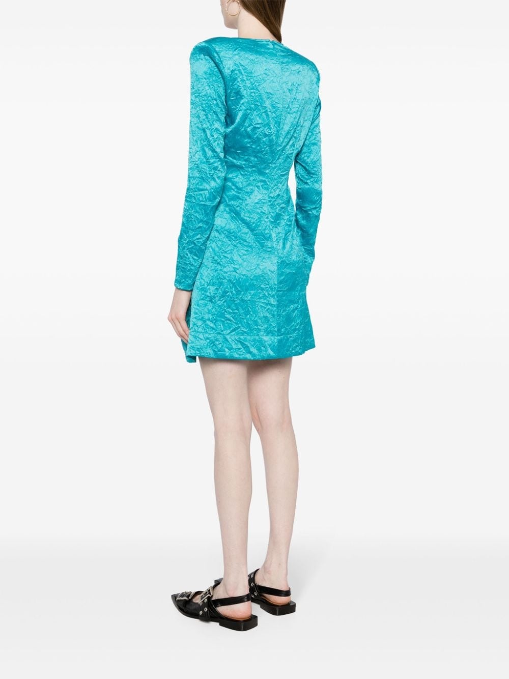 crinkled-satin knot dress - 6