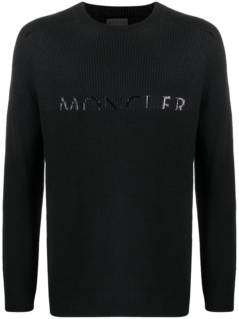 half logo knitted sweater - 1