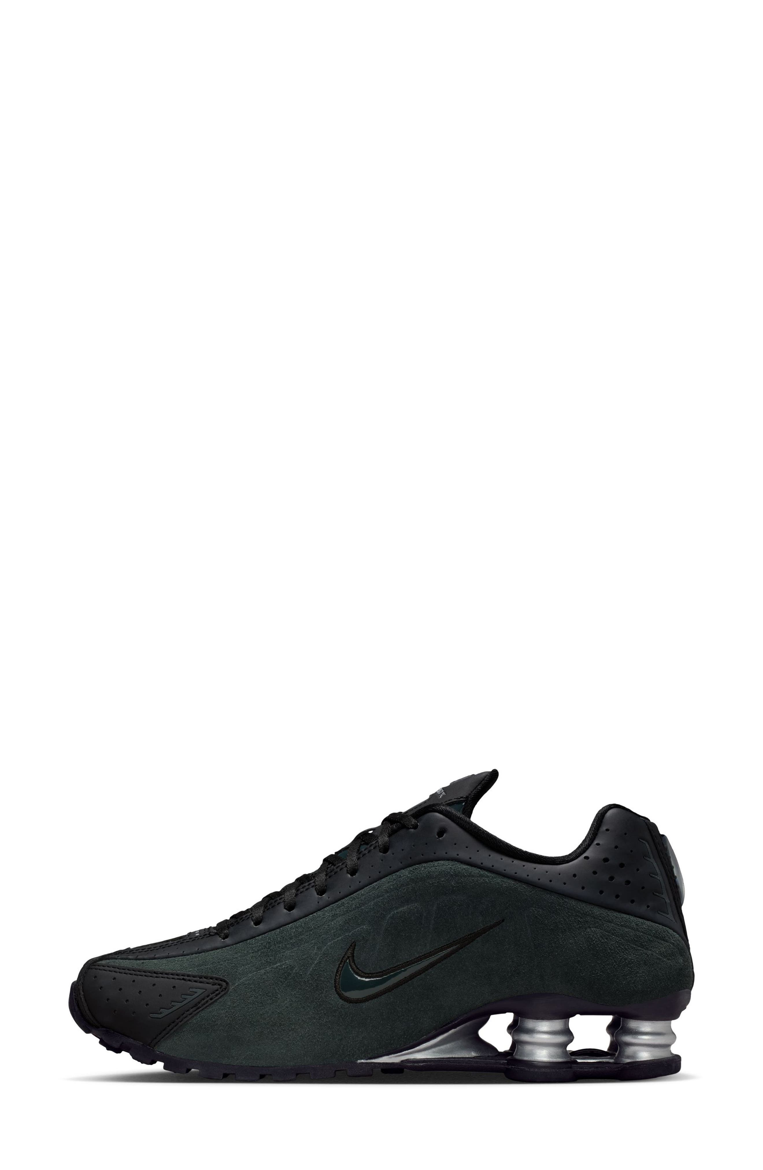 Nike Shox R4 Sneaker in Black/Seaweed/Silver at Nordstrom - 6