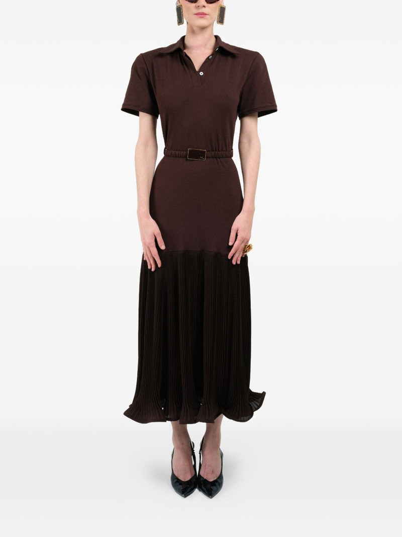 ROWEN ROSE pleated maxi polo dress outlook