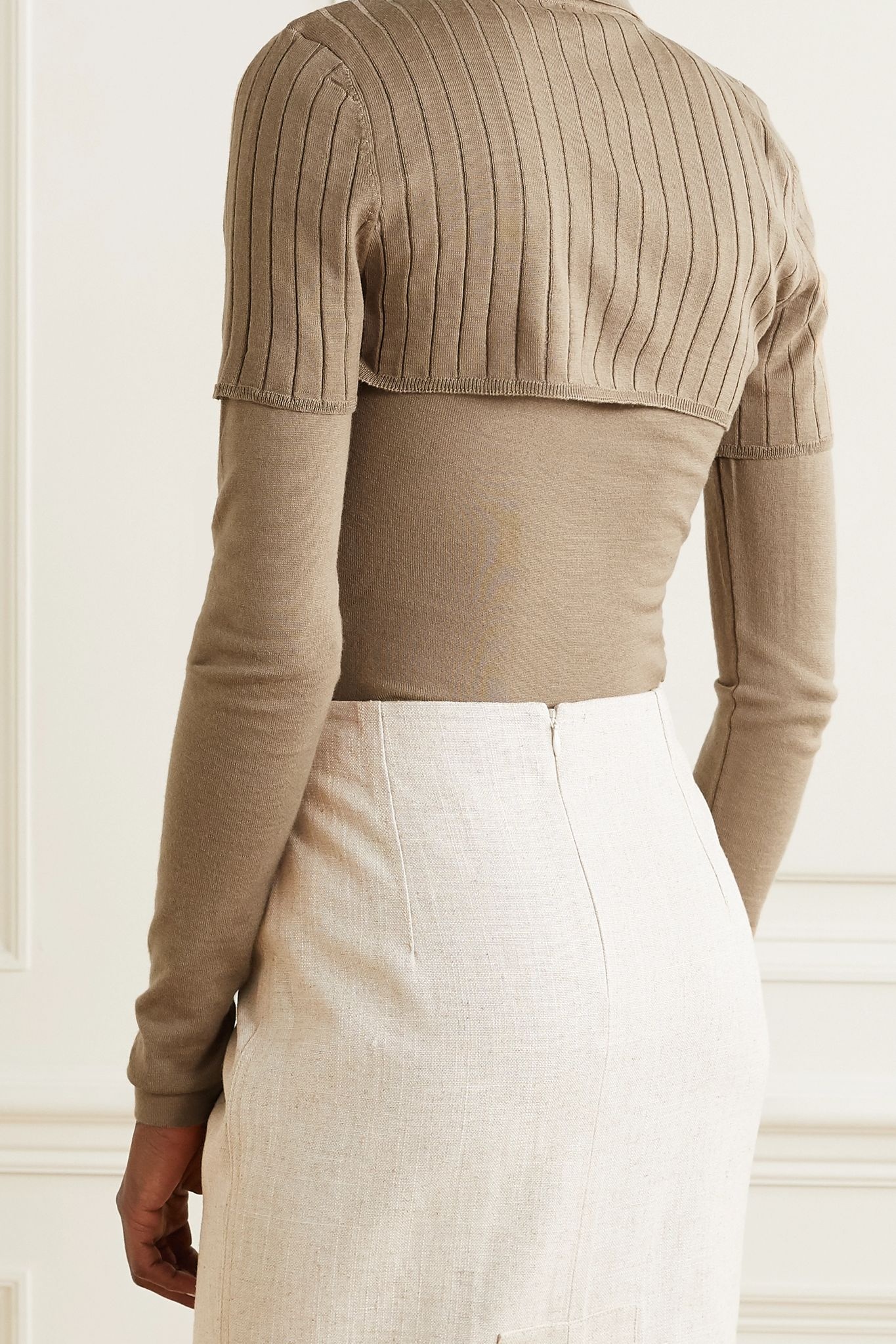 Layered merino wool-blend sweater - 3