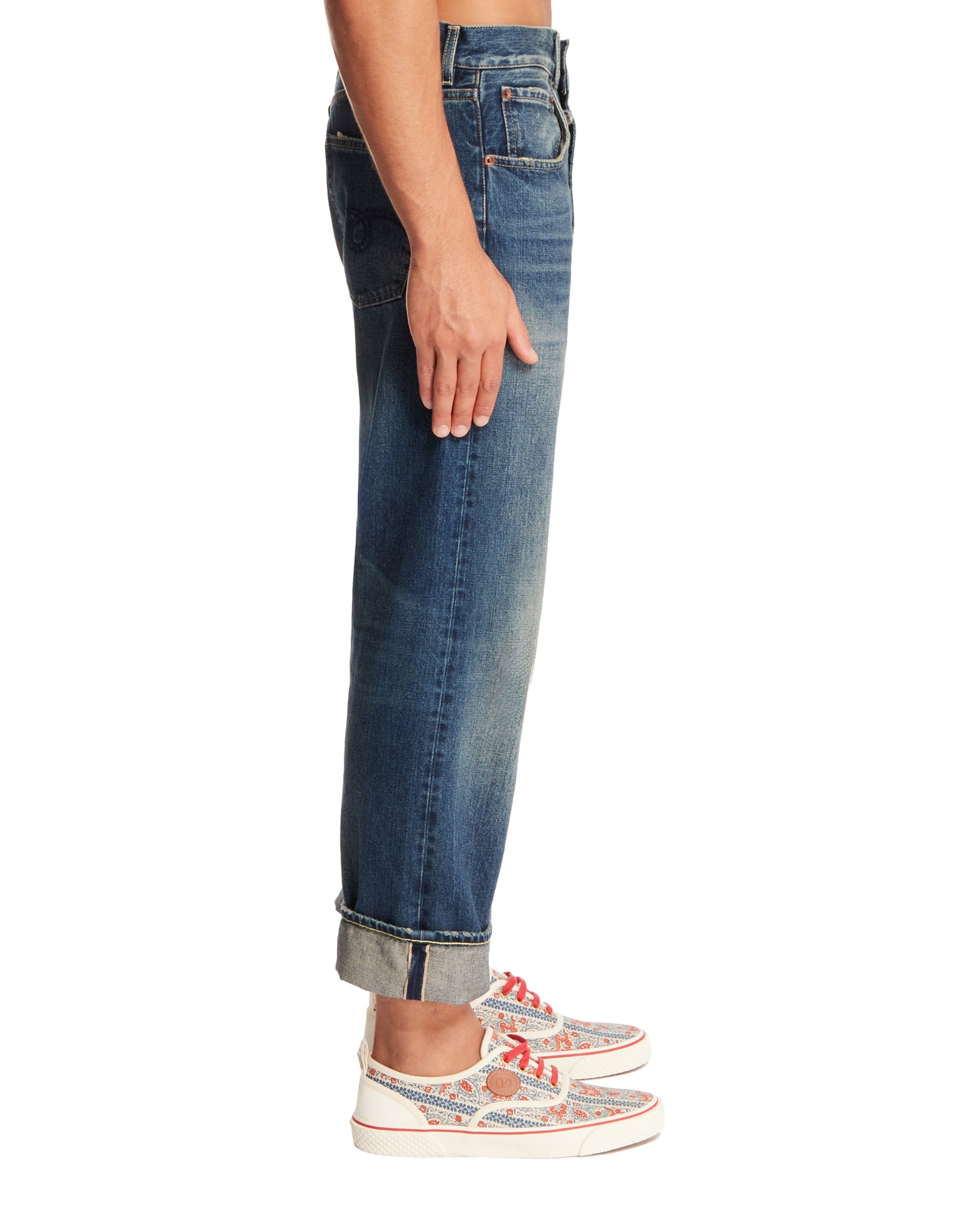 Blue Cropped Jeans - 5