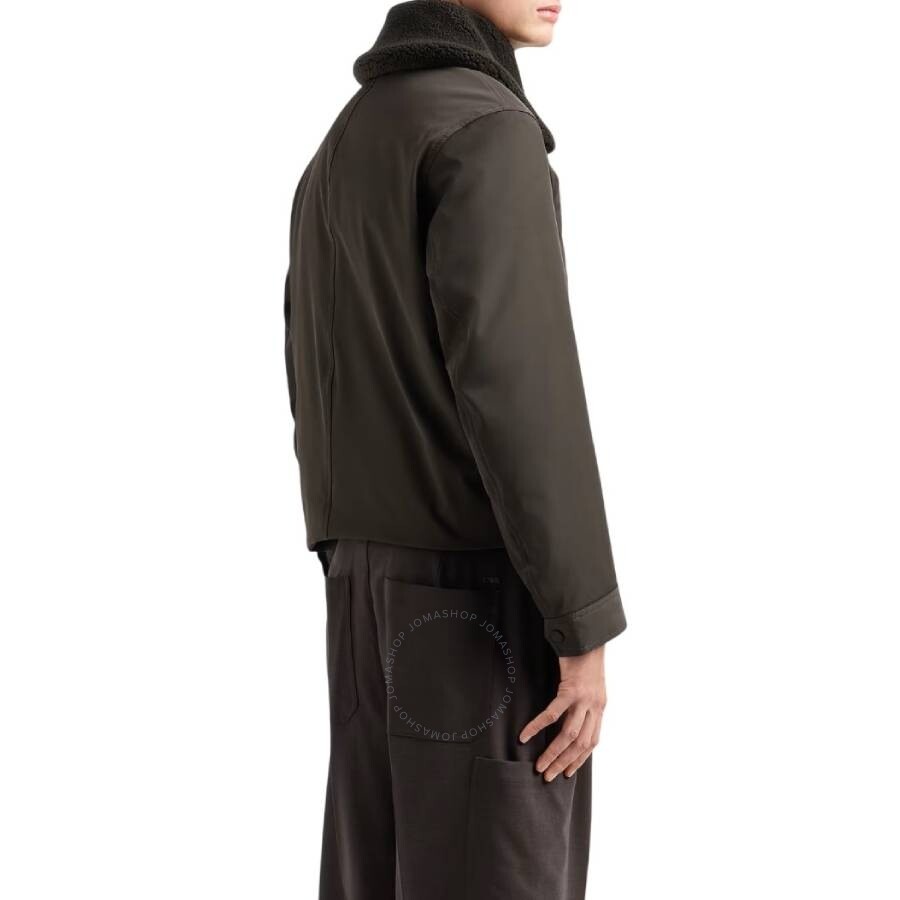 Emporio Armani Shearling Collar Nylon Twill Jacket - 3