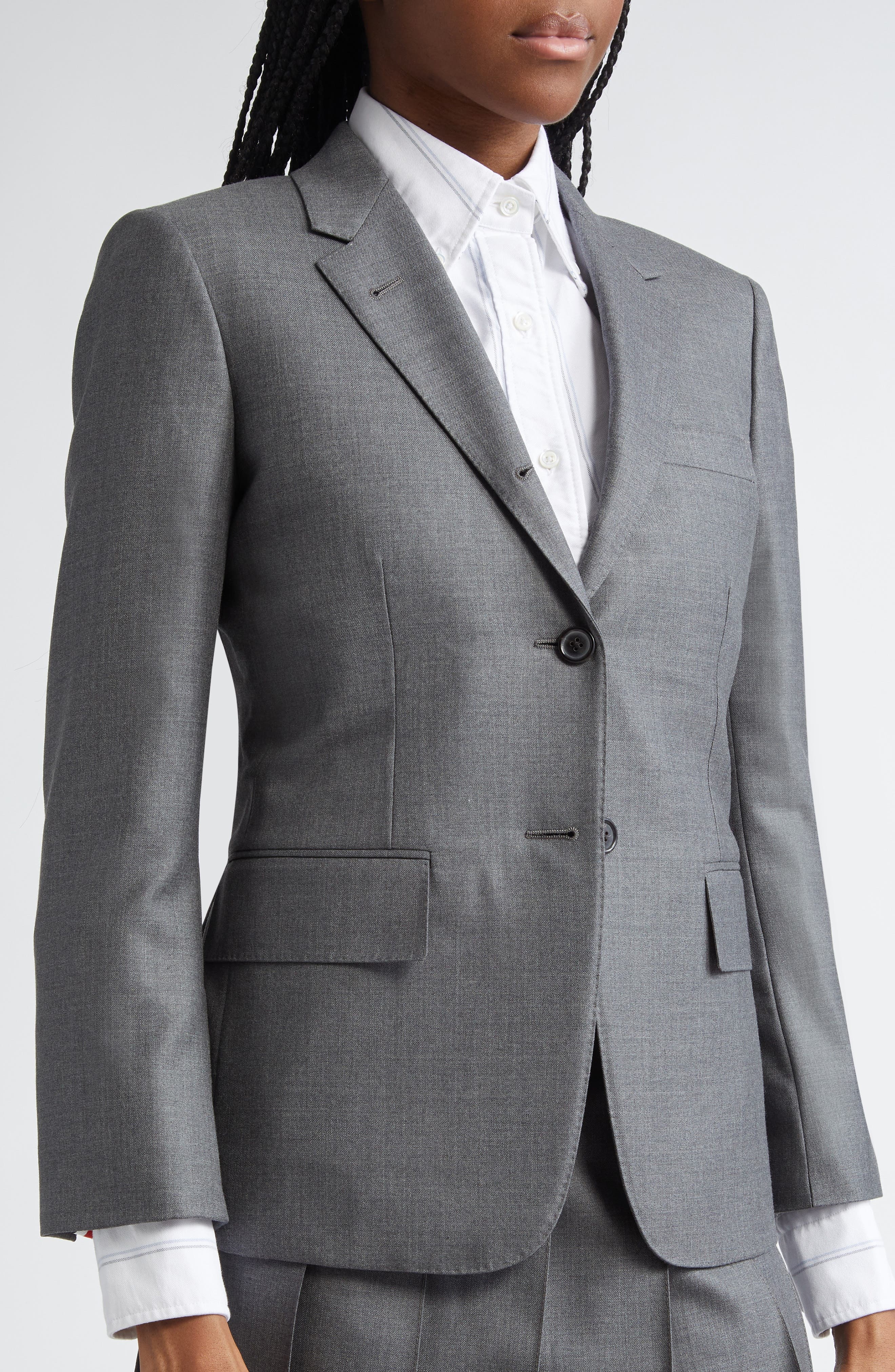Thom Browne Fit 1 Wool Twill Blazer in Medium Grey at Nordstrom - 5