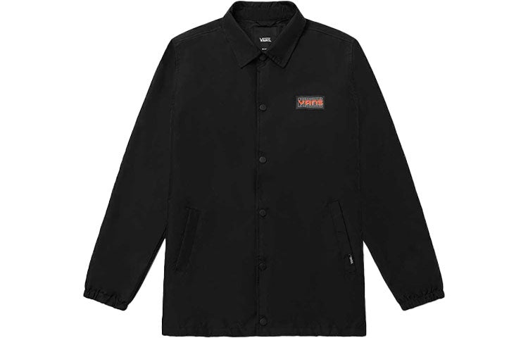 Vans Back Printing Long Sleeves lapel Jacket Couple Style Black VN0A5H8OBLK - 2