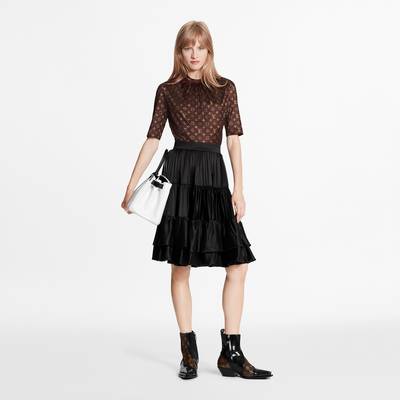 Louis Vuitton Fluid Silk Satin Tiered Short Skirt  outlook