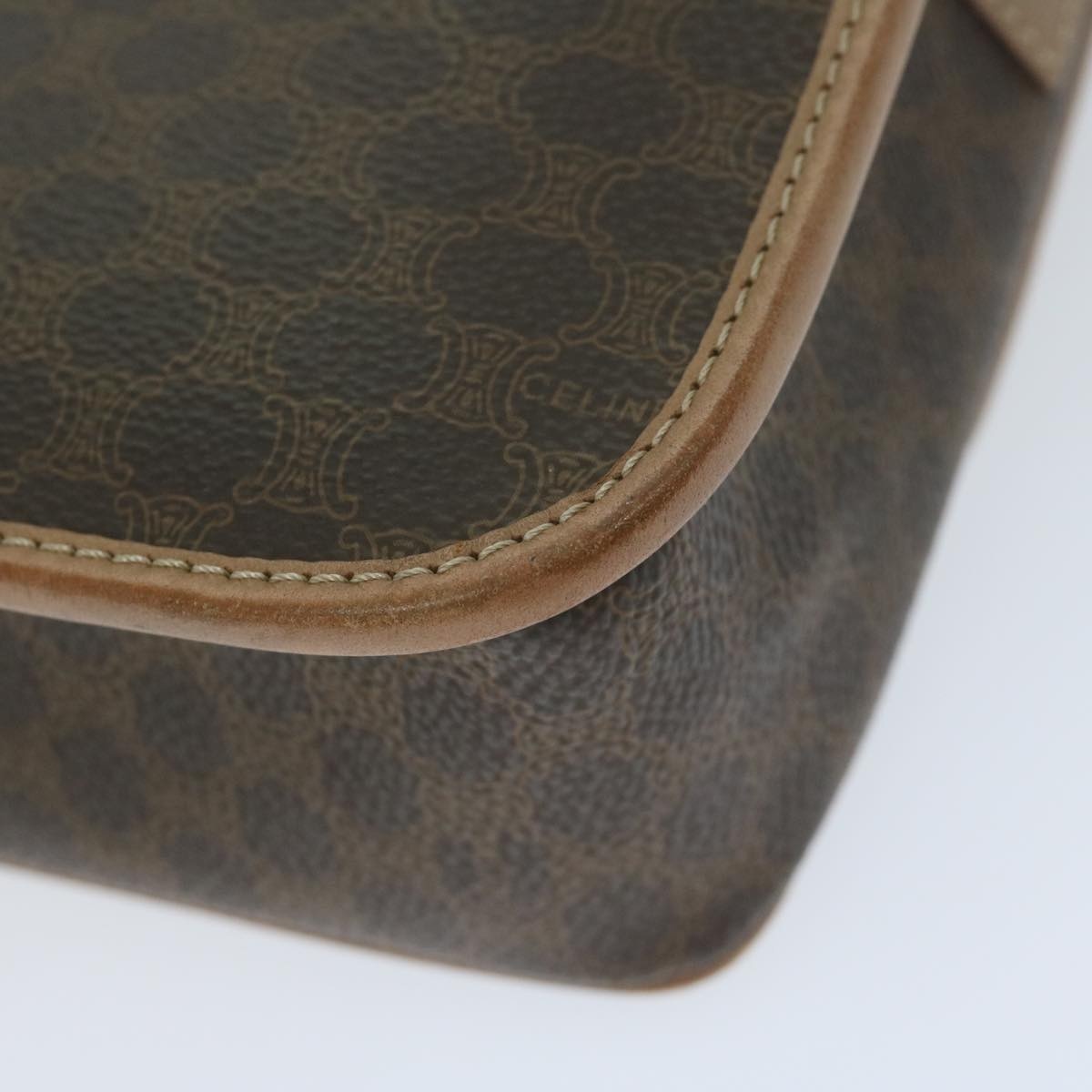 CELINE Macadam Canvas Shoulder Bag Pvc Brown - 16