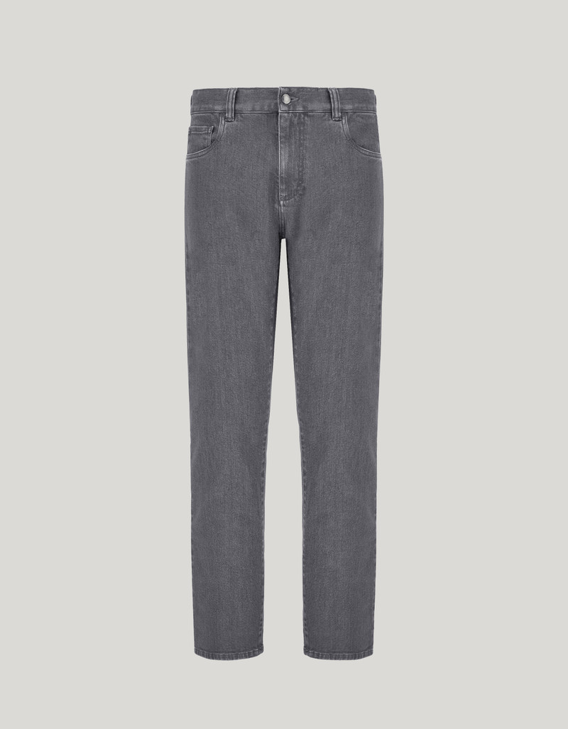 REGULAR FIT BLUE DRAWSTRING PANTS IN PURE LINEN 52