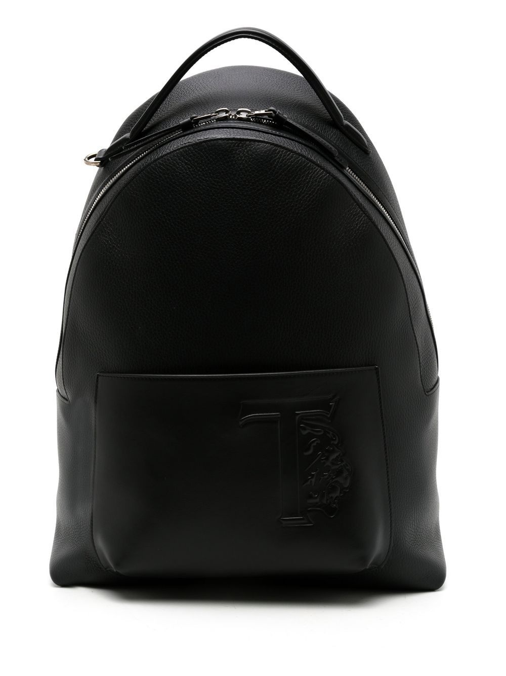 monogram-stamp leather backpack - 1