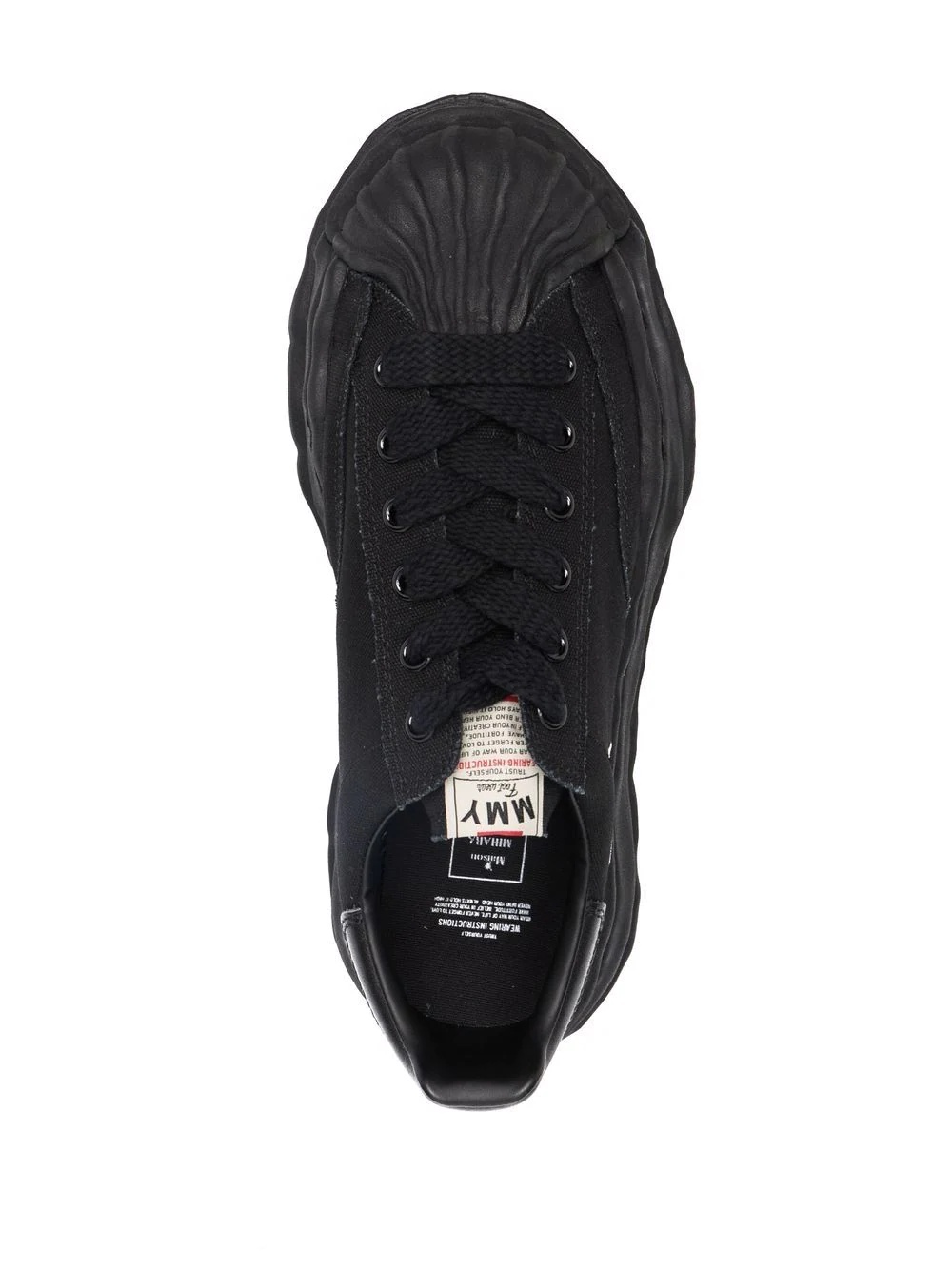 ridged-trim low-top sneakers - 4