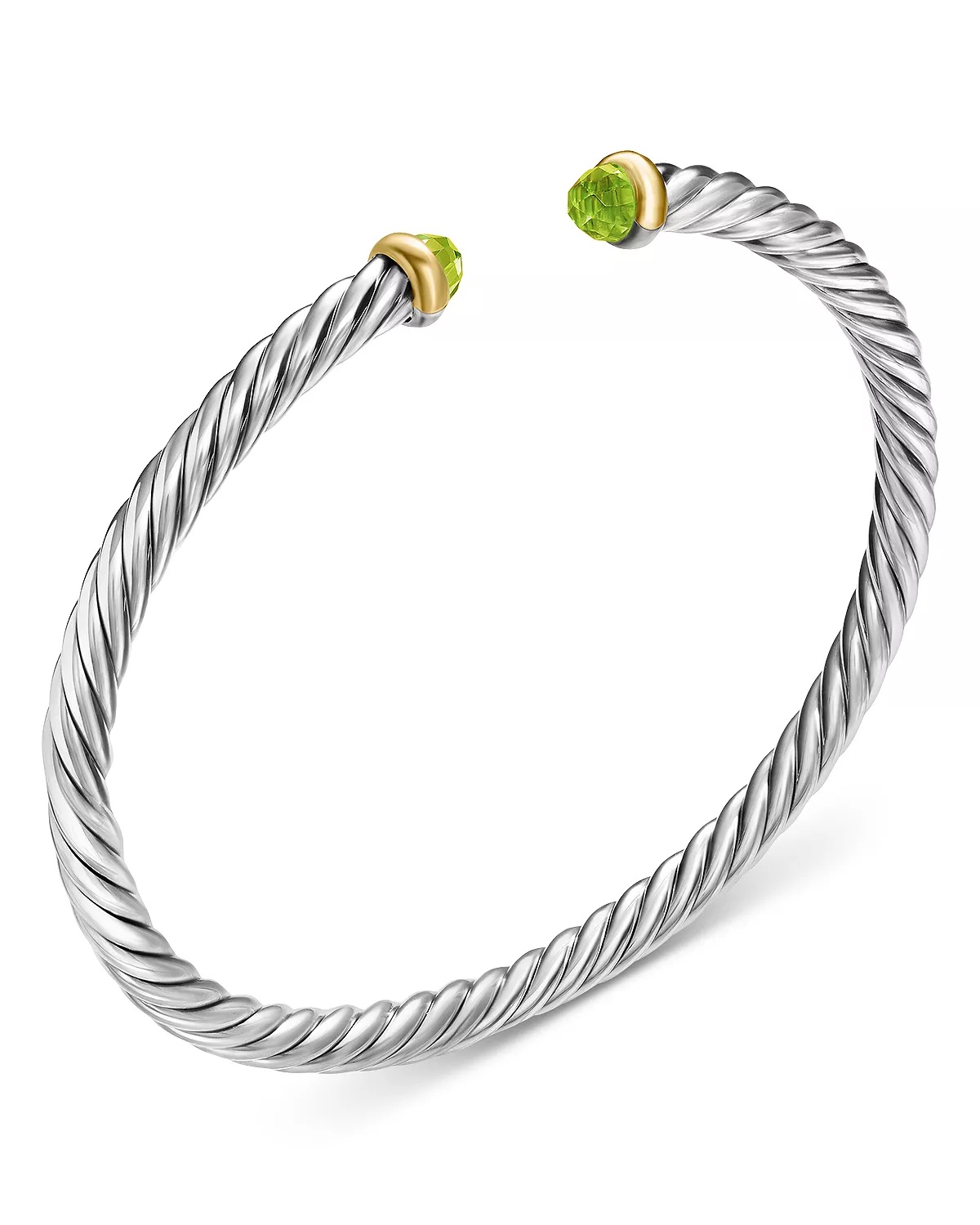 Sterling Silver & 14K Yellow Gold Cable Flex Bracelet, 4mm - 3