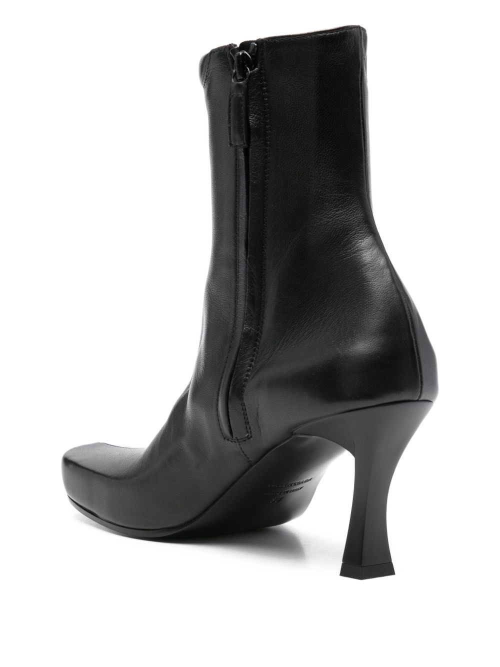 75mm leather square-toe boots - 3