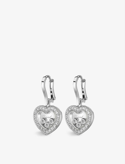 Chopard Happy Diamonds 18ct white-gold and diamond earrings outlook