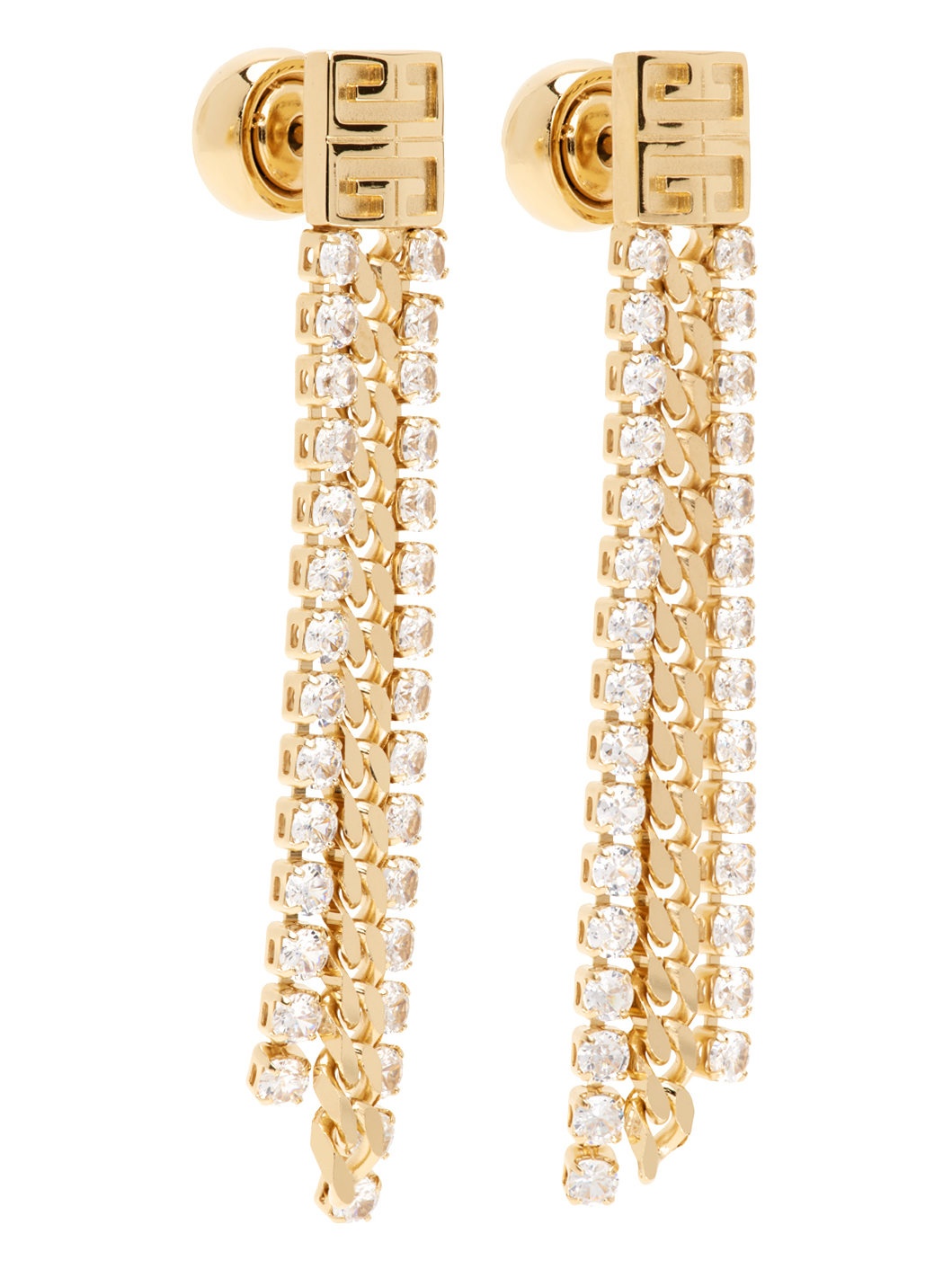 Gold 4G Crystal Earrings - 2