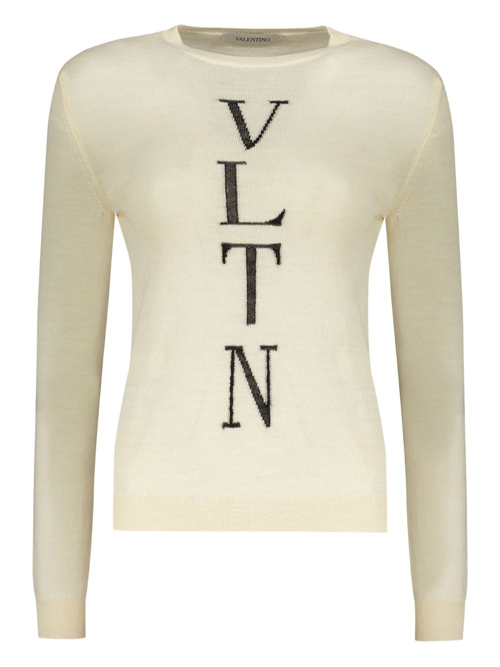 intarsia-knit logo jumper - 1