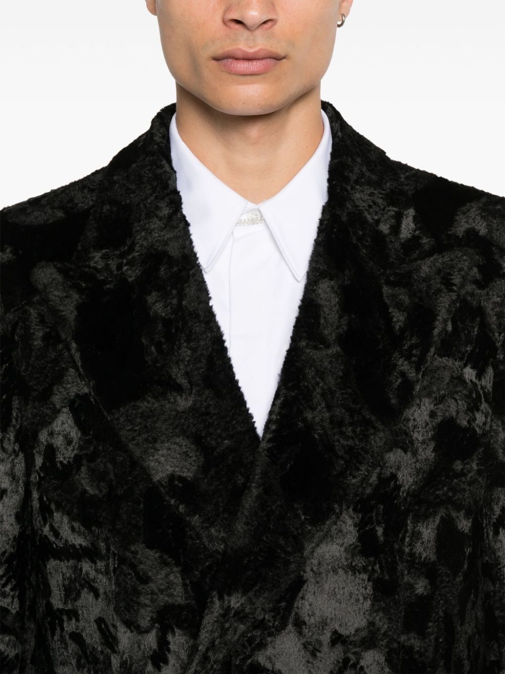patterned-jacquard coat - 5