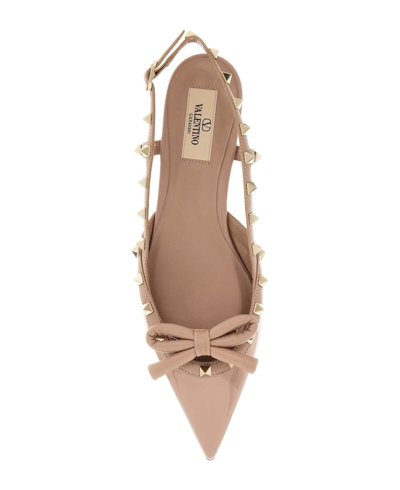 Garavani Rockstud Pointed Toe Slingback Ballerina Shoes - 4