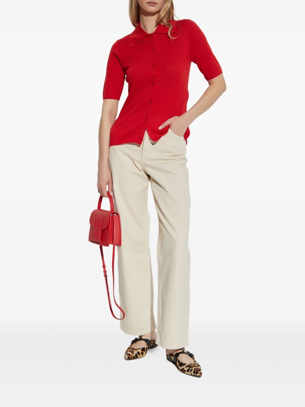 button-up short-sleeve cardigan - 2