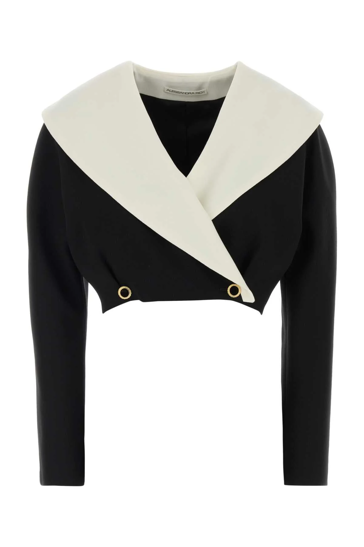 Alessandra Rich Women Black Stretch Crepe Blazer - 1