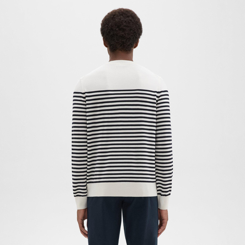 Theory Striped Crewneck Sweater in Merino Wool outlook