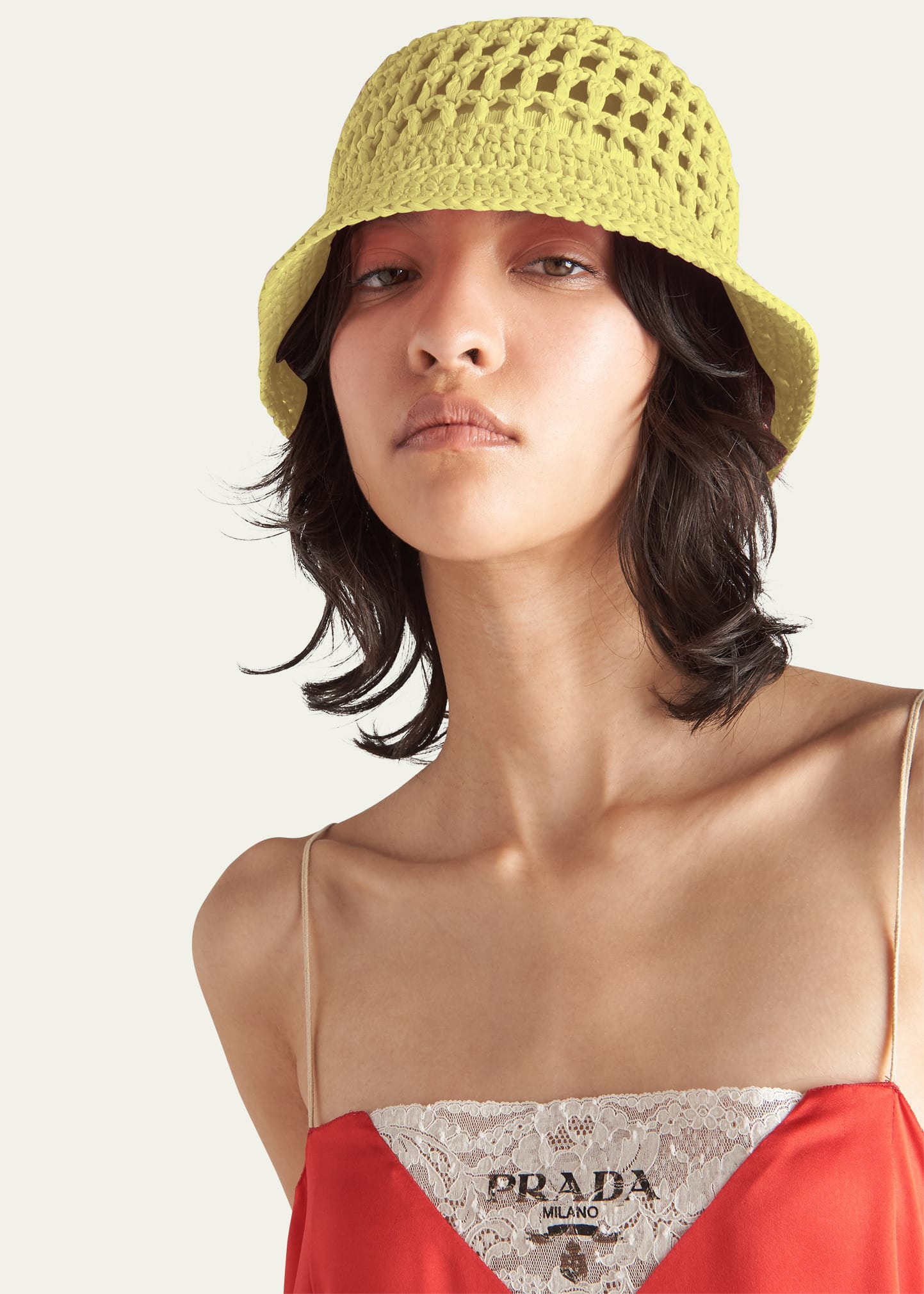 Logo Cutout Raffia Bucket Bag - 2