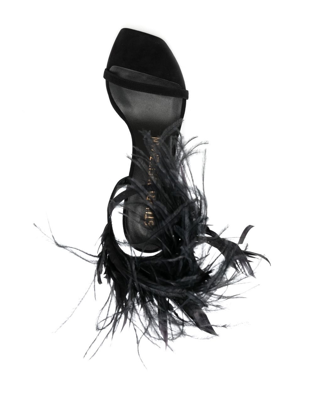 Plume 100 feather-trimmed sandals - 4