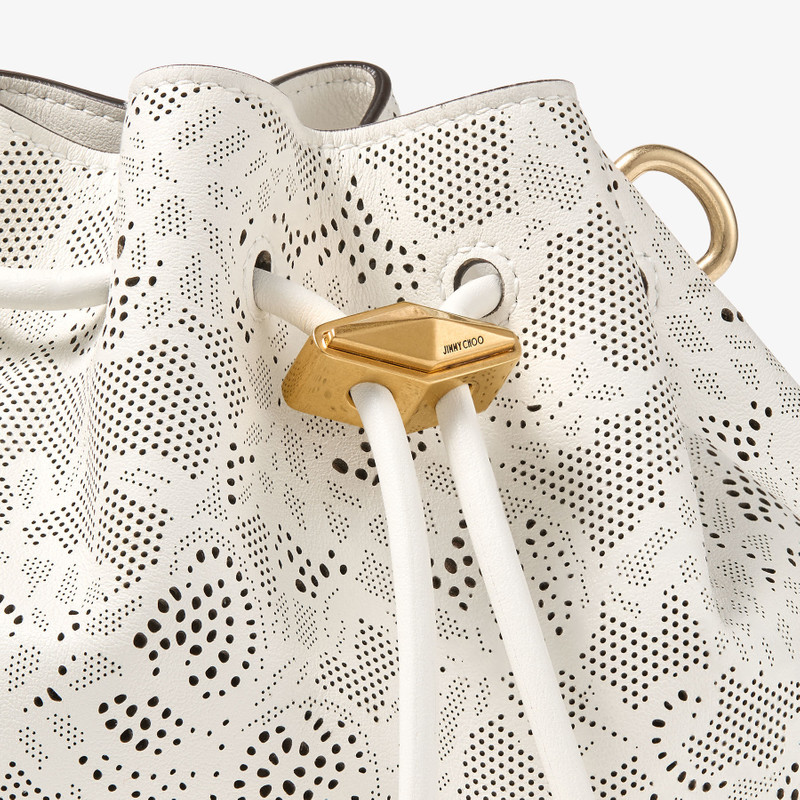 Cinch Small Latte Perforated Lace Leather Shoulder Bag 3