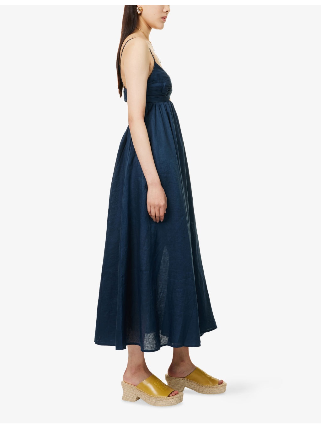 Ascension Twist-Front Linen Midi Dress - 3