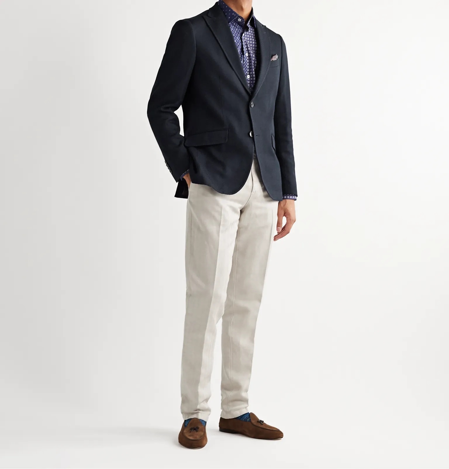 Slim-Fit Unstructured Cotton-Piqué Blazer - 2