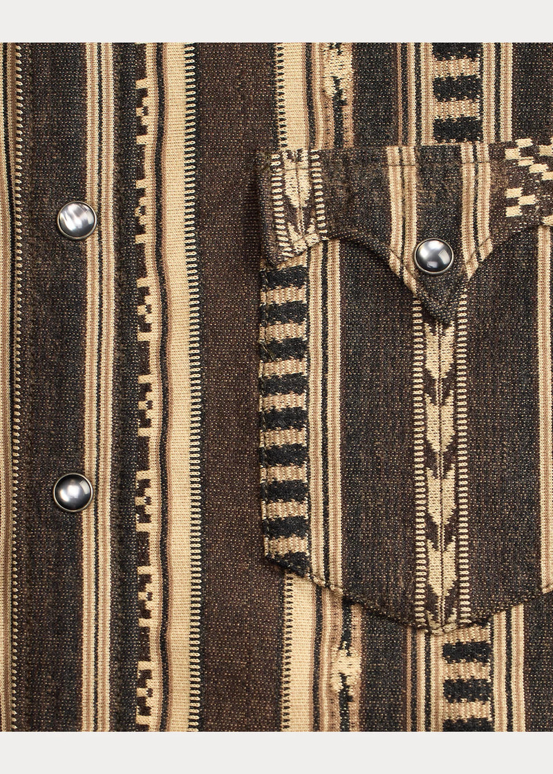 Slim Fit Jacquard-Knit Western Shirt 3