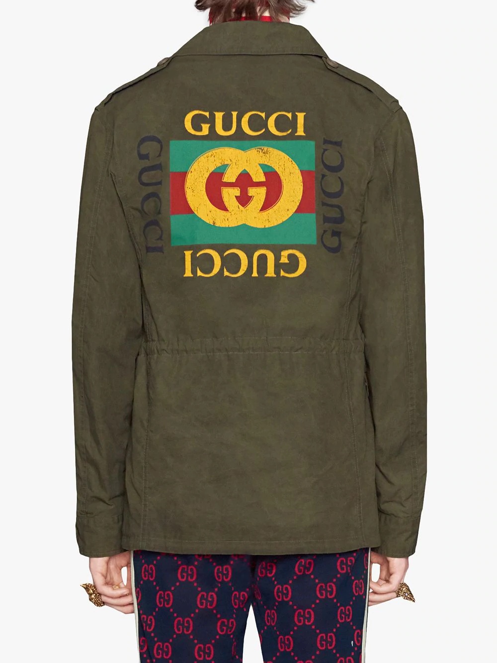 Coated parka with Gucci logo - 4