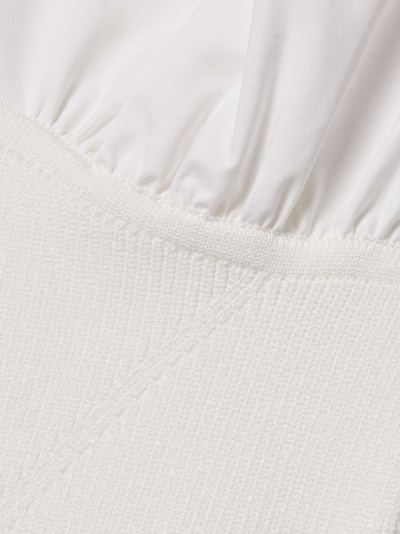 Adair cropped paneled cotton-blend poplin top White - 4