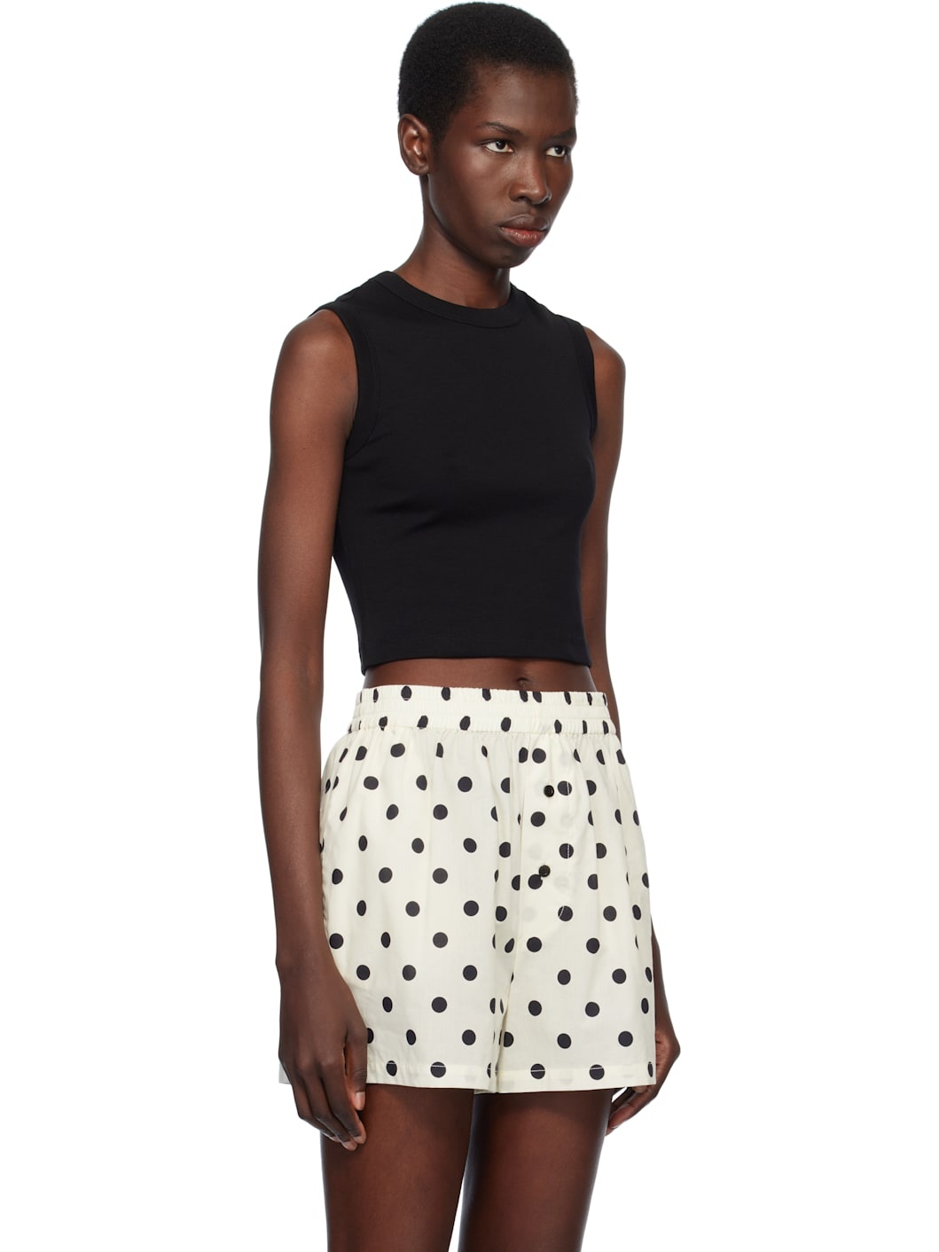 Black Esmé Crop Tank Top - 2