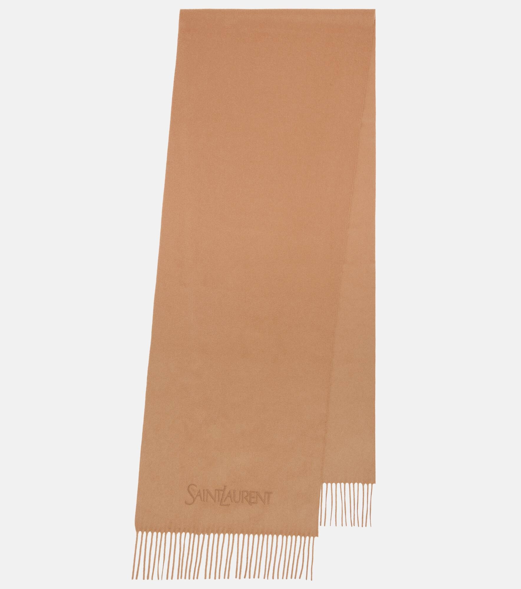 Fringed cashmere scarf - 1