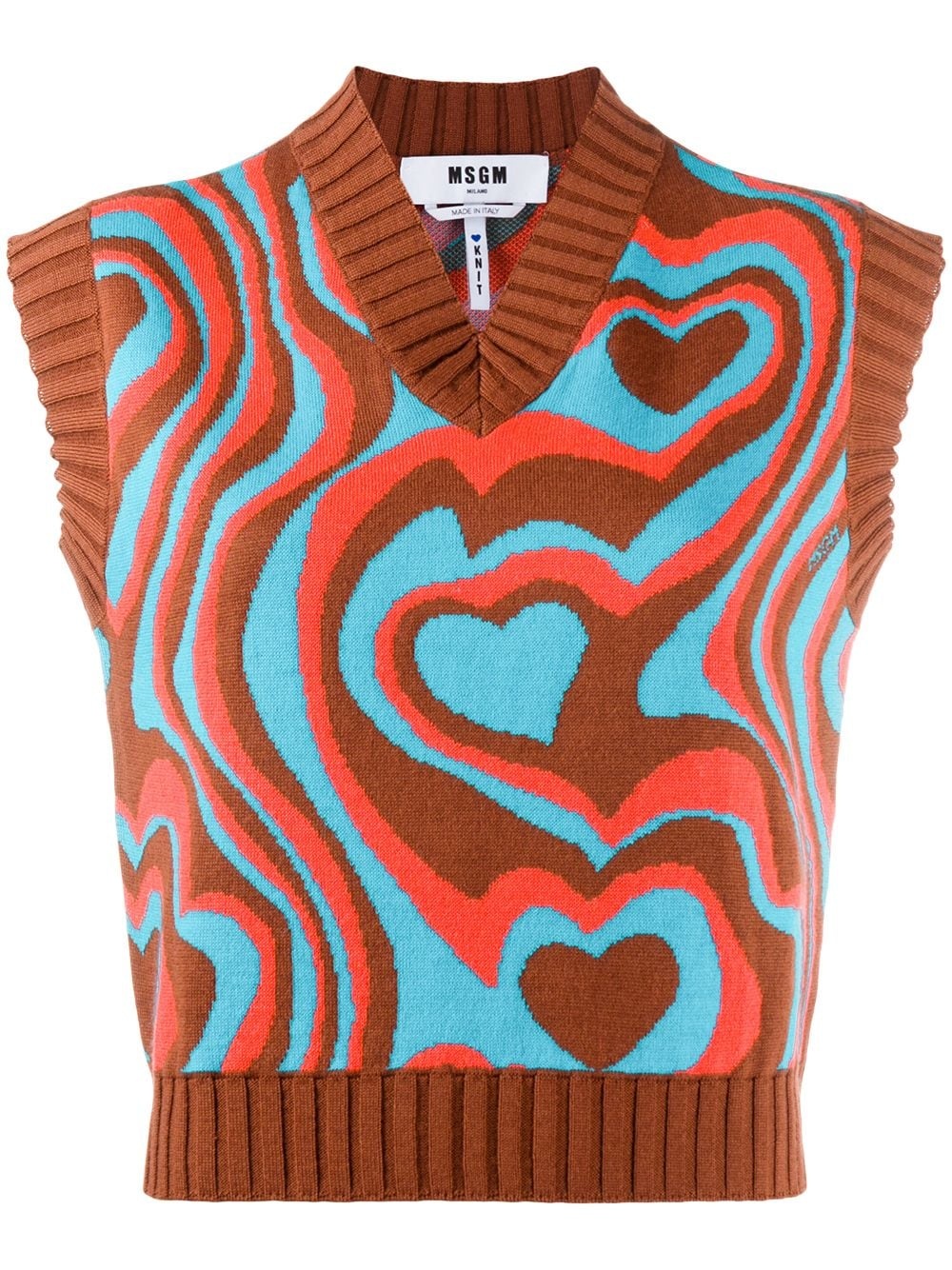 intarsia knitted top - 1