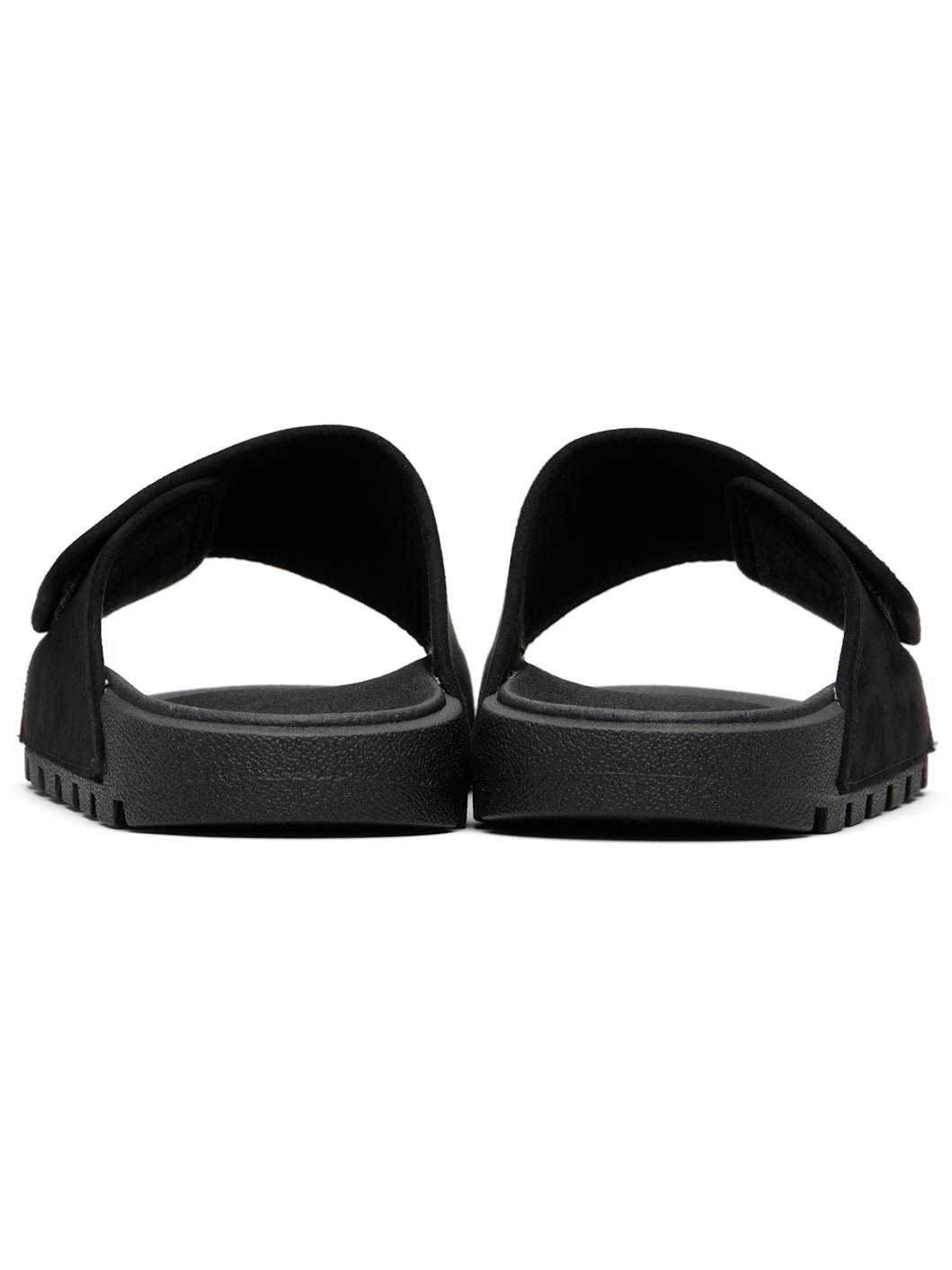 Black Strap Faux-Suede Upper Sandals - 2