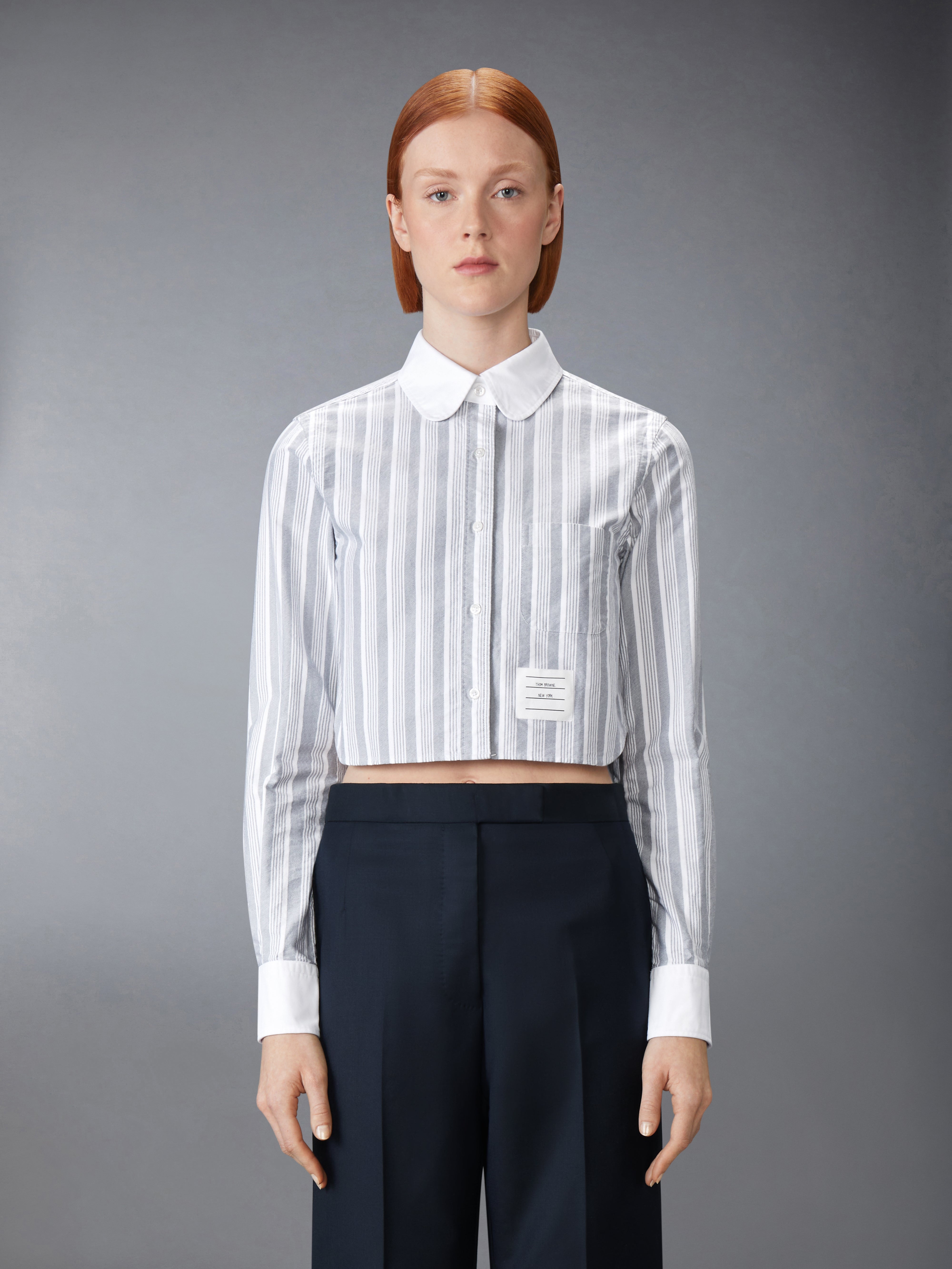 OXFORD STRIPE CROPPED SHIRT - 2