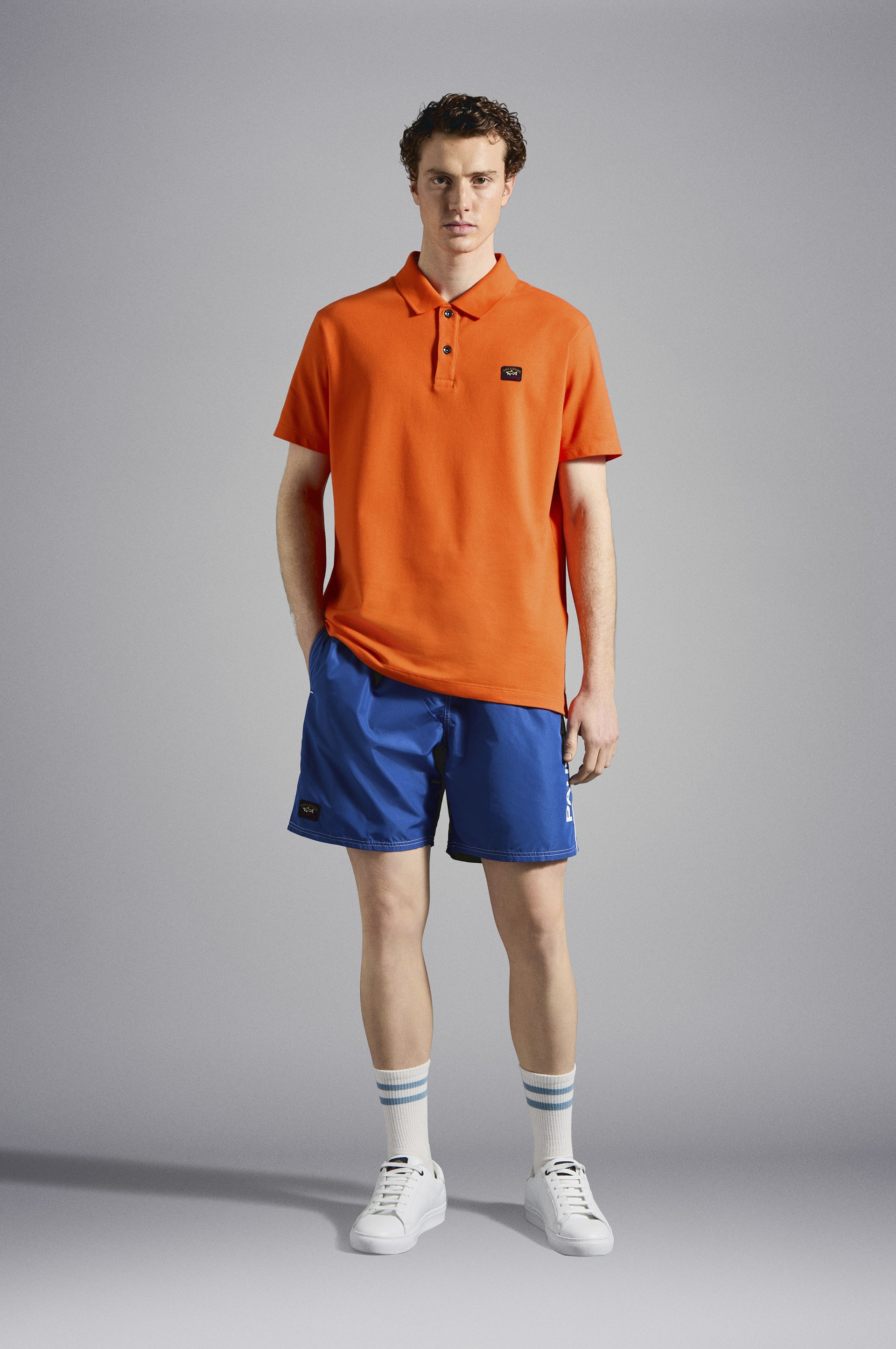 COLOR BLOCK SWIM SHORTS WITH PAUL&SHARK PRINT - 2