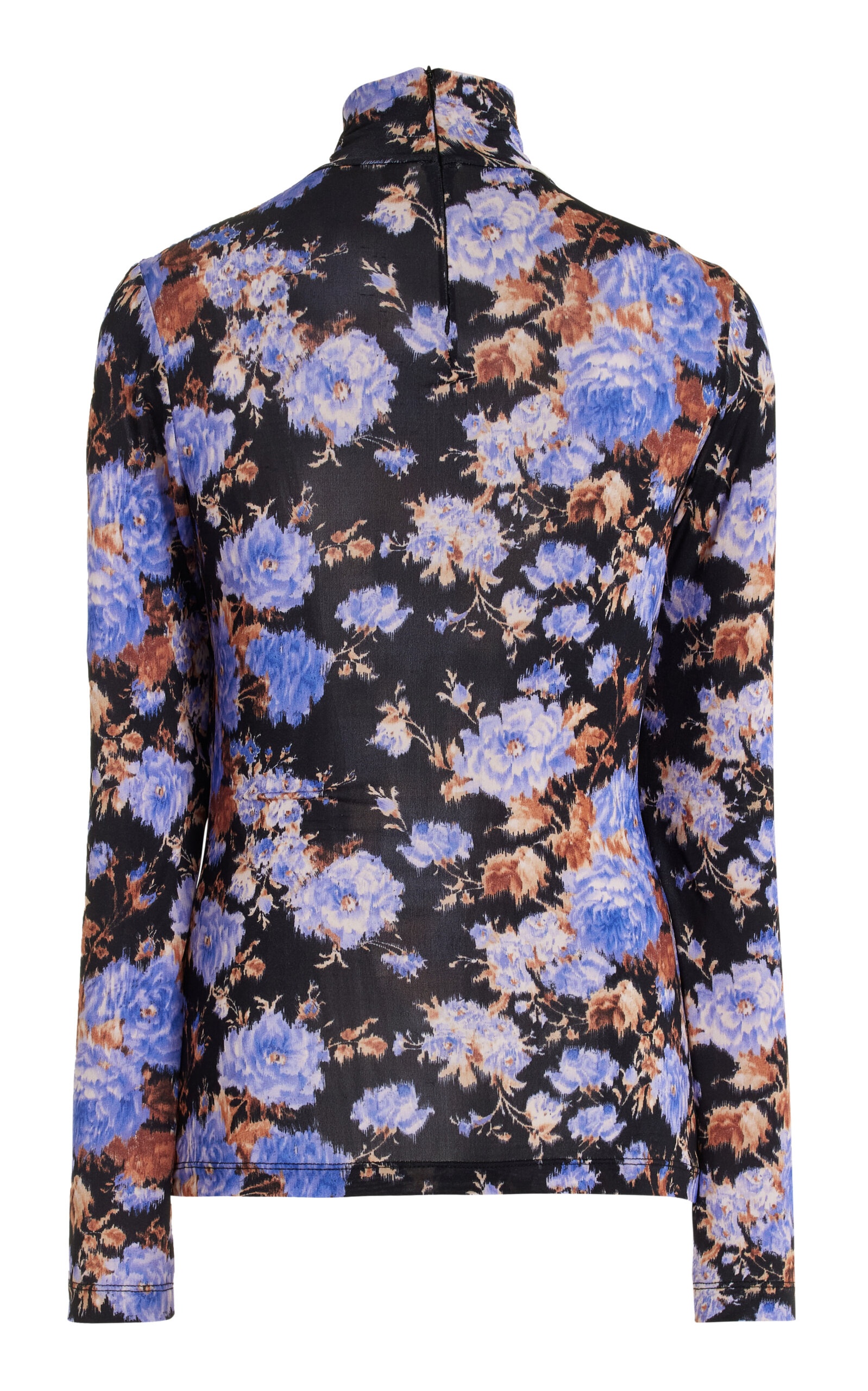 Aurelia Printed Turtleneck Top blue - 3