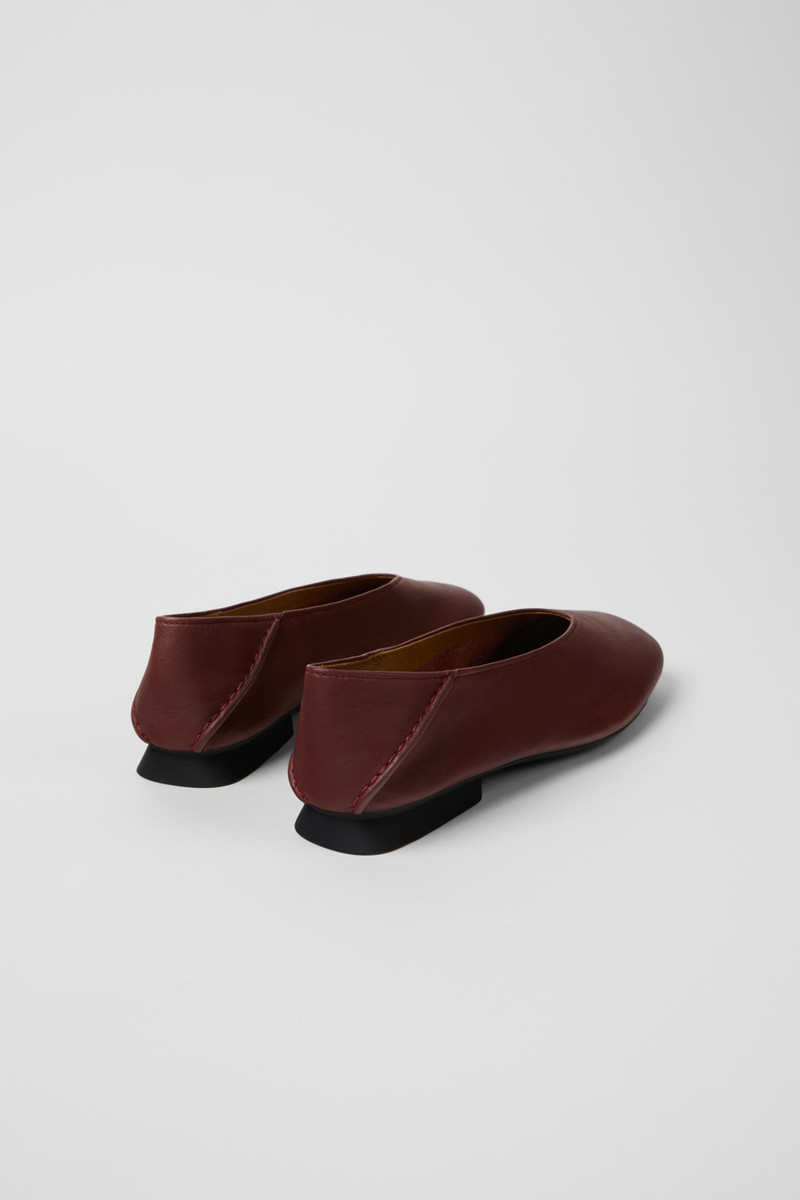 CAMPERLAB Burgundy Leather Ballerinas for Women. outlook
