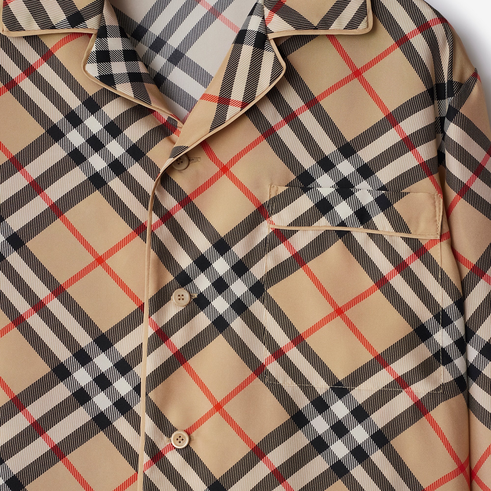 Check Silk Pyjama Shirt - 6