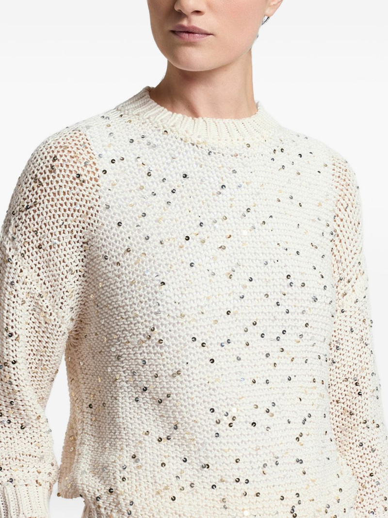 sequin-embellished open-knit sweater 3