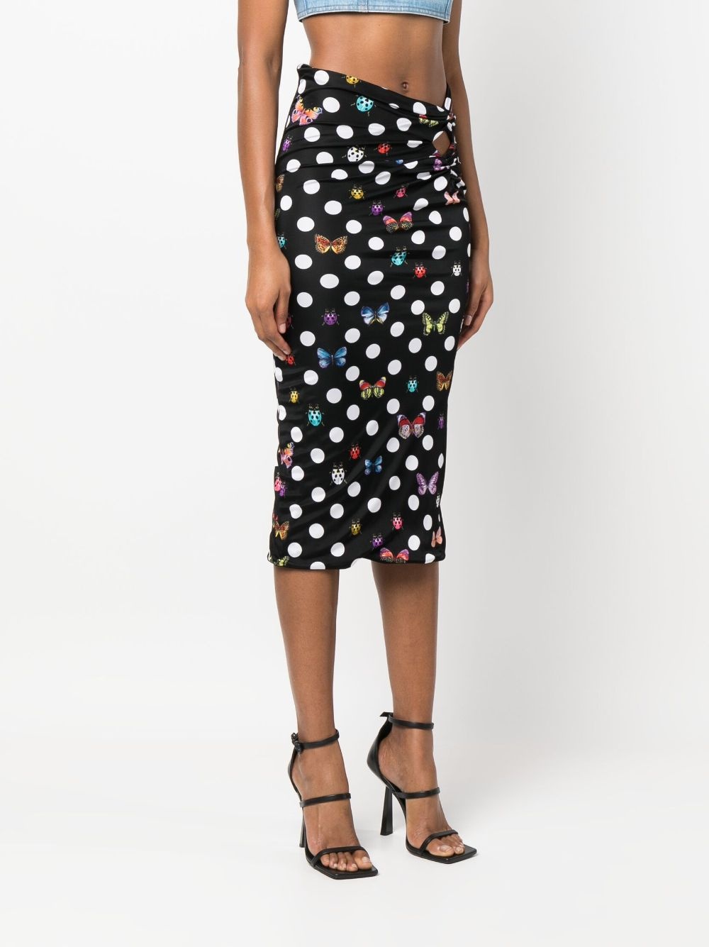 x Dua Lipa Butterflies-print midi skirt - 3