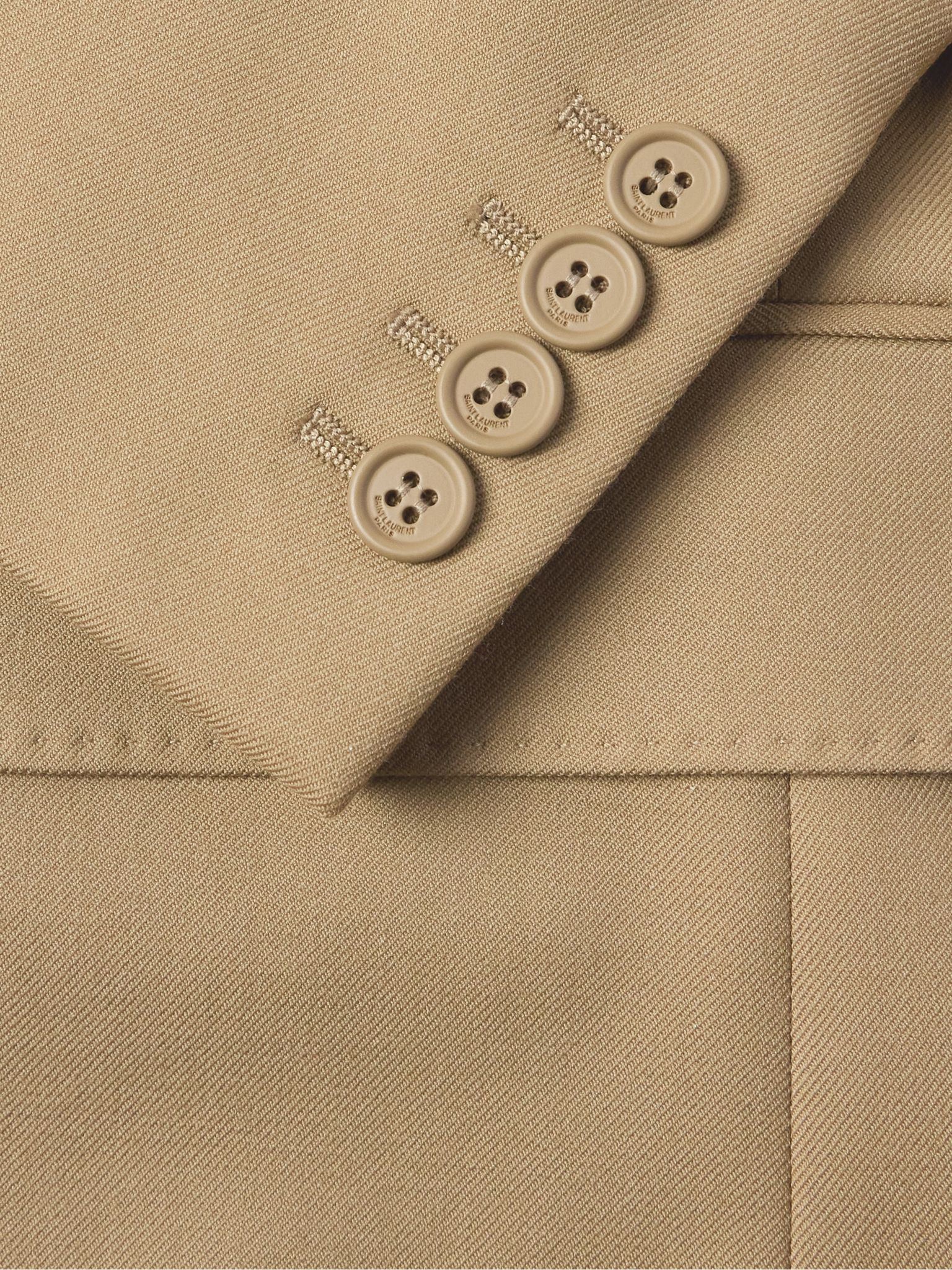Double-Breasted Wool-Twill Blazer Neutral - 5
