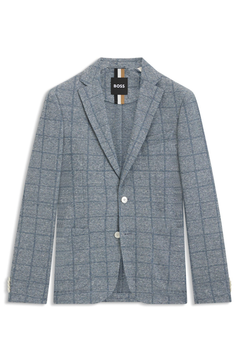 SLIM-FIT BLAZER IN CHECKED STRETCH FABRIC 1