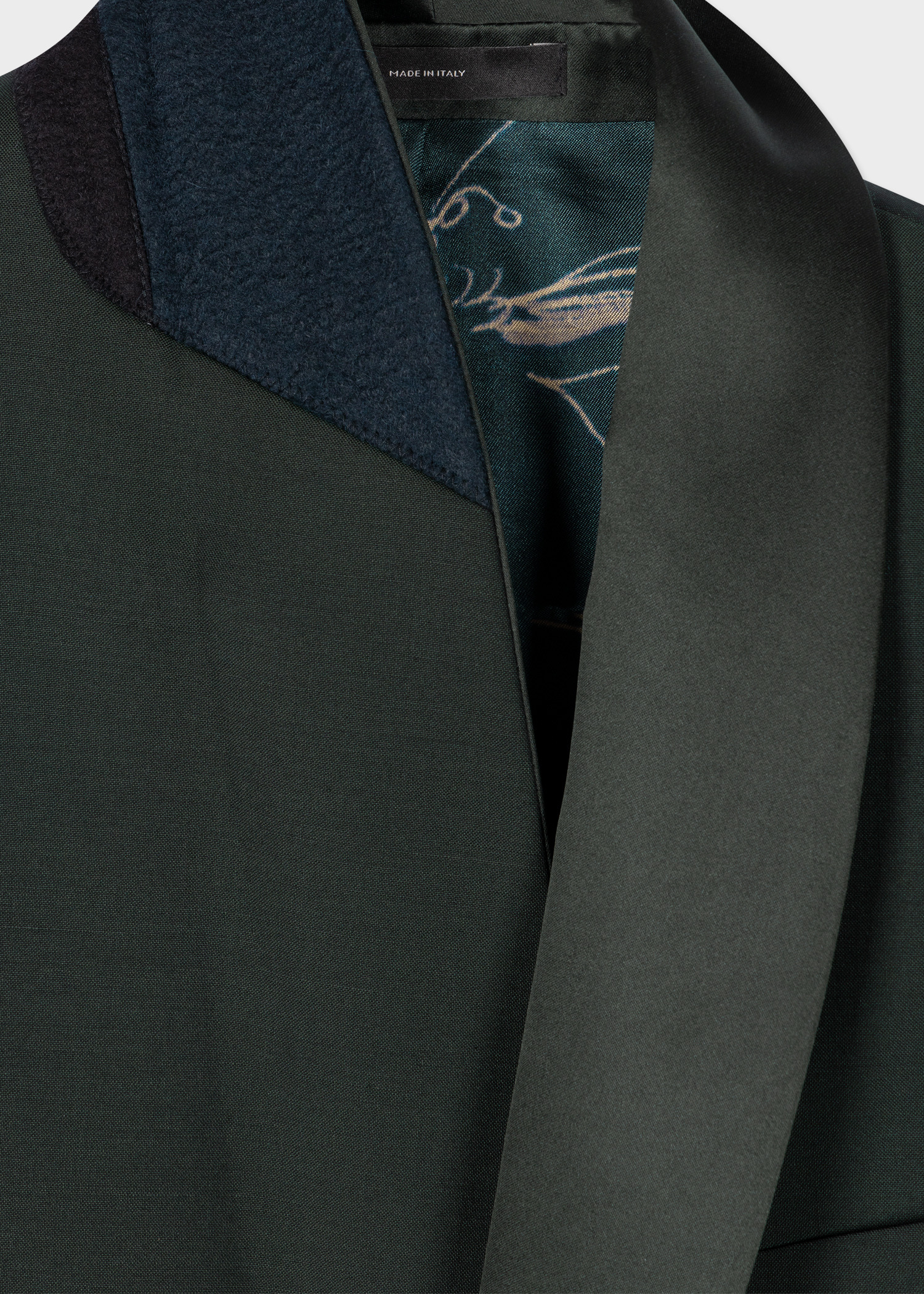 Tailored-Fit Dark Green Wool-Mohair Evening Blazer - 2