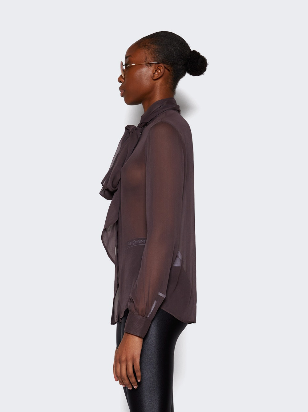Silk Muslin Crepe Blouse Amethyst Flume - 4